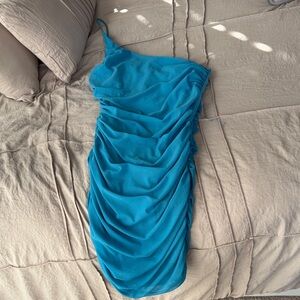 Princess Polly Vibrant Blue One-Shoulder Dress